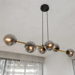 Emibig Dekorative Hängelampe Kugelschirm Rauchglas Metall ALOISIO< Bürolampen|Kugellampen