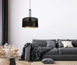 Hängelampen|Bürolampen*Belis Dekorative Hängelampe Metall B:40 cm E27 Schwarz Gold