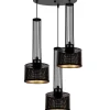 Hängelampen|Bürolampen*Belis Dekorative Hängelampe Metall 3-flammig E27 Schwarz Gold