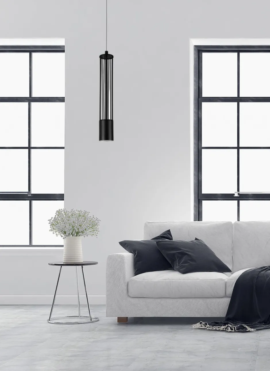 Hängelampen|Bürolampen*Belis Dekorative Hängelampe Metall GU10 Ø10 cm rund Schwarz