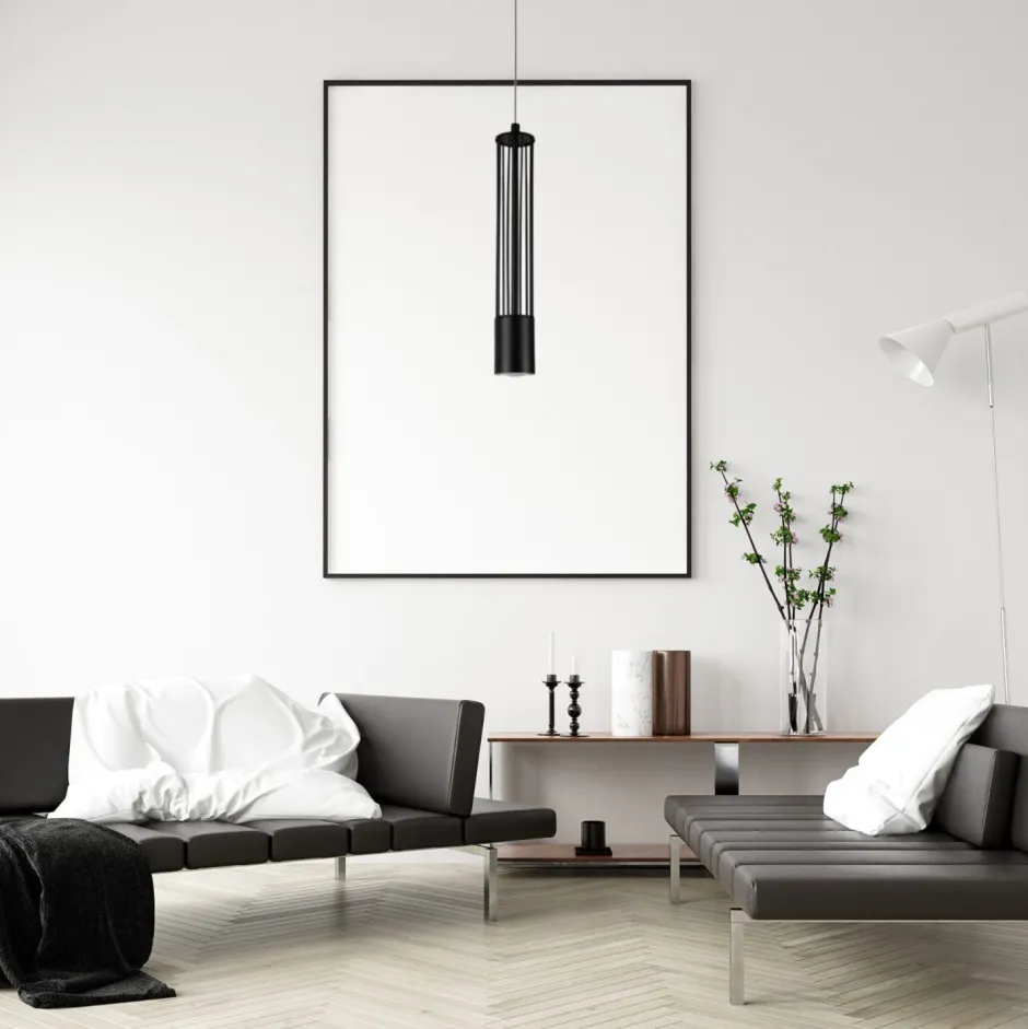 Hängelampen|Bürolampen*Belis Dekorative Hängelampe Metall GU10 Ø10 cm rund Schwarz