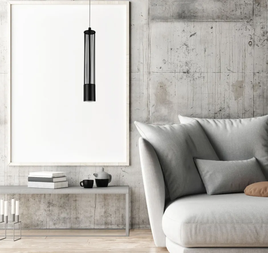 Hängelampen|Bürolampen*Belis Dekorative Hängelampe Metall GU10 Ø10 cm rund Schwarz