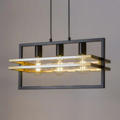 Hängelampen|Moderne Lampen*Sigma Dekorative Hängelampe Metall Schwarz Gold G9 52 cm lang