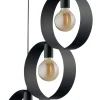 Sigma Dekorative Hängelampe Ringe Metall Schwarz B:45 cm E27< Moderne Lampen|Designerlampen