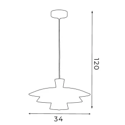 Luminex Dekorative Hängelampe Weiß Schwarz Ø34 cm E27 Modern< Hängelampen|Bürolampen