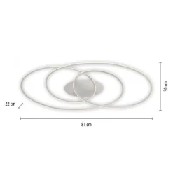Just Light Dekorative LED Deckenleuchte Metall Weiß 3000 K Ringe< Deckenleuchten|Flurlampen