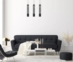 Hängelampen|Bürolampen*Belis Dekorative Pendelleuchte Metall GU10 55 cm lang Schwarz