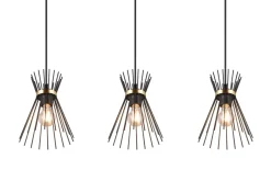 Hängelampen|Bürolampen*Trio Reality Dekorative Pendelleuchte Schwarz Gold E27 82 cm lang