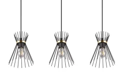 Hängelampen|Bürolampen*Trio Reality Dekorative Pendelleuchte Schwarz Gold E27 82 cm lang