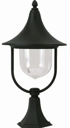 Lido Dekorative Sockelleuchte außen Schwarz 55cm IP43< Außenleuchten Antik|Rustikale Außenleuchten