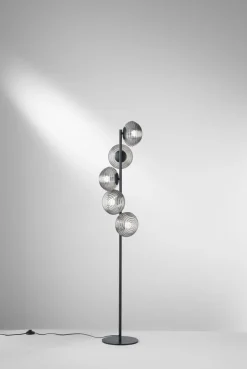 Eco-Light Dekorative Stehlampe Rauchglas 5-flammig E27 160 cm< Wohnzimmerlampen|Glaslampen