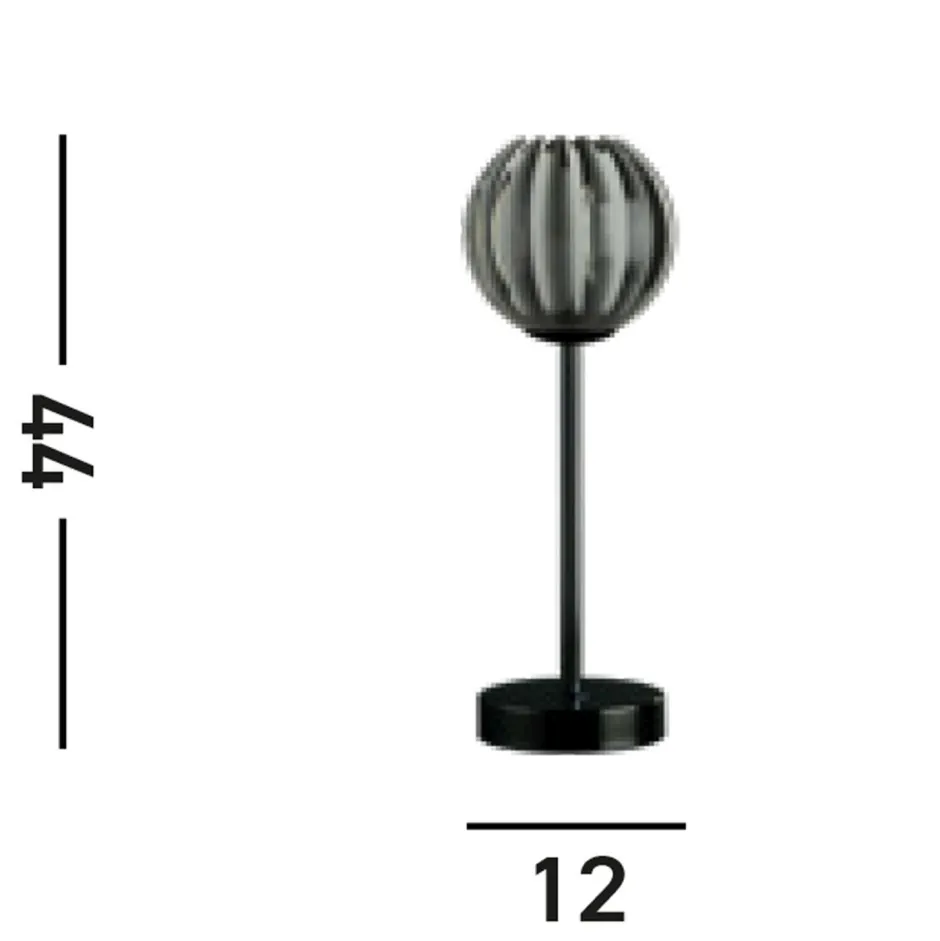 Wohnzimmerlampen|Metall Lampen*Searchlight Dekorative Tischleuchte Glas Metall 32 cm Schwarz Chrom