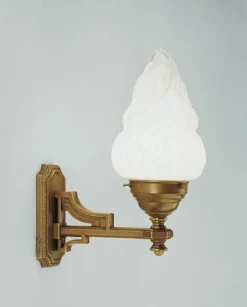 Wohnzimmerlampen|Metall Lampen*Berliner Messingleuchten Dekorative Wandlampe Echt-Messing Glas E27 Jugendstil
