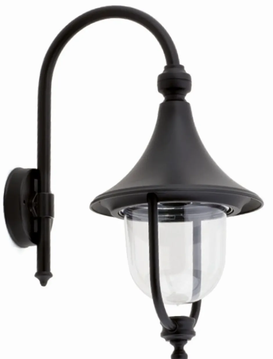 Außenleuchten Antik|Außenwandleuchten*Lido Dekorative Wandlaterne DIEDRE Schwarz Aluminium