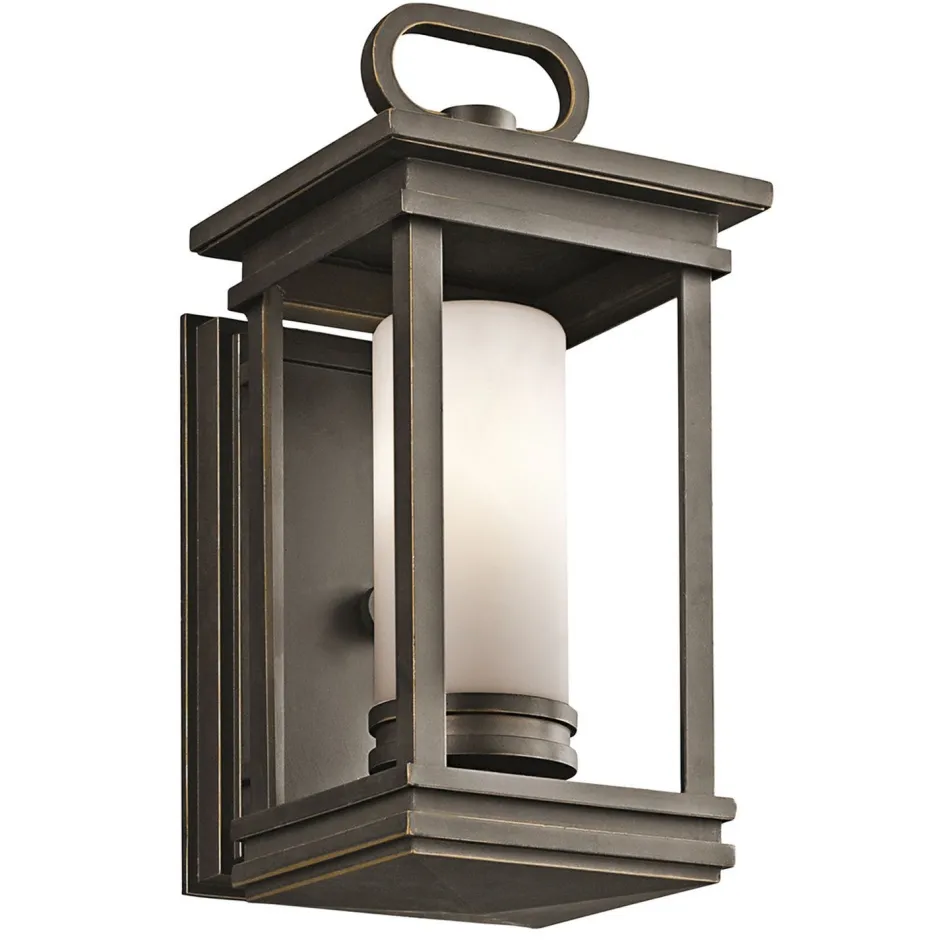 Außenwandleuchten|Gartenlaternen*Elstead Dekorative Wandlaterne in Bronze Opalglas außen