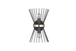 Trio Reality Dekorative Wandleuchte Schwarz Gold E27 H:31 cm 2-flmg< Flurlampen|Wohnzimmerlampen