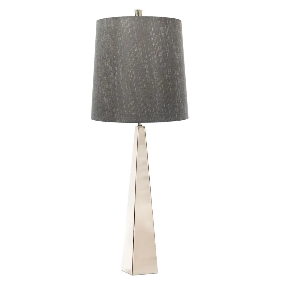 Elstead Design Bodenlampe Metall Stoff in Nickel Dunkelgrau< Stofflampen|Designerlampen