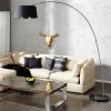Invicta Interior Design Bogenlampe BANGO 195 cm Schwarz Wohnzimmer< Stofflampen|Designerlampen