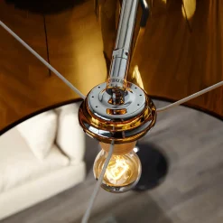 Invicta Interior Design Bogenlampe BANGO 195 cm Schwarz Wohnzimmer< Stofflampen|Designerlampen