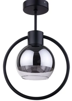 Deckenleuchten|Kugellampen*Sigma Design Deckenleuchte Metall Glas Schwarz Silber L:25 cm