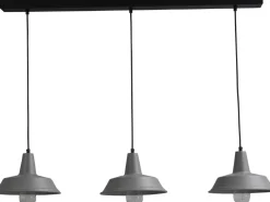 Hängelampen|Industrie Lampen*Masterlight Design Hängeleuchte Grau Ø25cm 3xE27 lang L:100cm