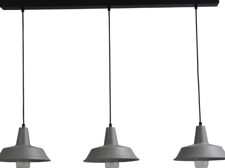 Hängelampen|Industrie Lampen*Masterlight Design Hängeleuchte Grau Ø25cm 3xE27 lang L:100cm