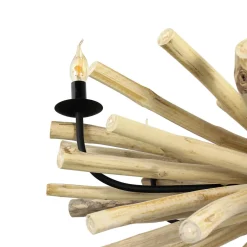 Hängelampen|Moderne Lampen*Suna Living Design Kronleuchter Treibholz Metall Handarbeit BANGKOK