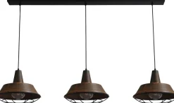 Hängelampen|Industrie Lampen*Masterlight Design Pendelleuchte Braun Antik Ø35cm 3xE27 PRATO