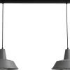 Masterlight Design Pendelleuchte Grau Ø35cm Handarbeit 2-flmg< Hängelampen|Industrie Lampen