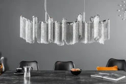 Invicta Interior Design Pendelleuchte RIRRE Metall Ketten Silber Esstisch< Moderne Lampen|Designerlampen