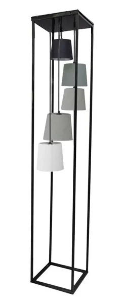 Moderne Lampen|Designerlampen*Invicta Interior Design Stehlampe Wohnzimmer Schwarz Grau 180cm DJERE