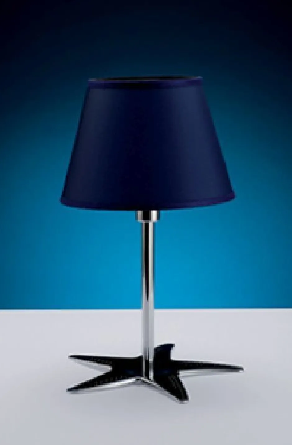 Tischlampen|Schlafzimmer Lampen*Laura Suardi Design Tischlampe MIRENA Blau Chrom Maritim