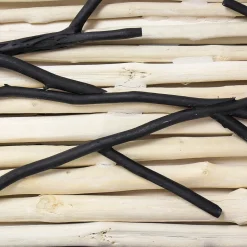 Moderne Lampen|Stofflampen*Suna Living Design Tischlampe Treibholz Stoffschirm 80 cm lang