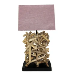 Suna Living Design Tischleuchte Treibholz Stoff dekorativ Wohnzimmer< Schlafzimmer Lampen|Moderne Lampen