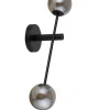 Sigma Design Wandleuchte Schwarz Grau Glas 2-flammig B:68 cm< Wandleuchten|Küchenlampen