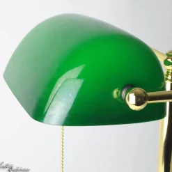 Glaslampen|Metall Lampen*Giovanni Battista Designer Bankerleuchte mit 24K vergoldet