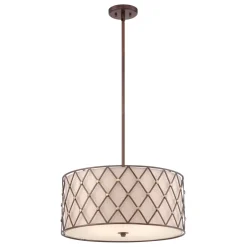 Elstead Designer Deckenleuchte in Kupfer Creme Vintage rund< Deckenleuchten|Vintage Lampen