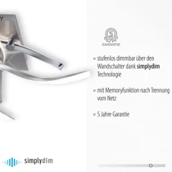 Paul Neuhaus Dimmbare LED Deckenlampe in Stahl L:78 cm 27 W 2400 lm< Deckenleuchten|Flurlampen