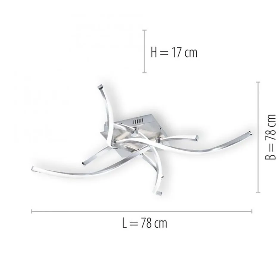 Paul Neuhaus Dimmbare LED Deckenlampe in Stahl L:78 cm 27 W 2400 lm< Deckenleuchten|Flurlampen