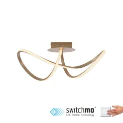 Deckenleuchten|Flurlampen*Just Light Dimmbare LED Deckenlampe in Messing 3000 K warmweiß