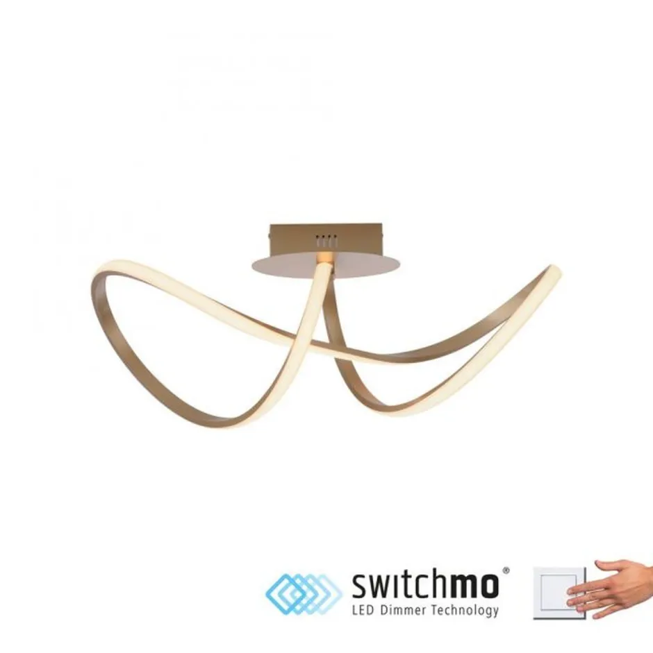 Deckenleuchten|Flurlampen*Just Light Dimmbare LED Deckenlampe in Messing 3000 K warmweiß