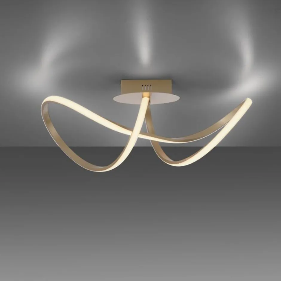 Deckenleuchten|Flurlampen*Just Light Dimmbare LED Deckenlampe in Messing 3000 K warmweiß