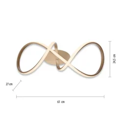 Deckenleuchten|Flurlampen*Just Light Dimmbare LED Deckenlampe in Messing 3000 K warmweiß