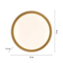 Deckenleuchten|Flurlampen*Just Light Dimmbare LED Deckenlampe Schwarz Gold Ø57 cm 3850 lm