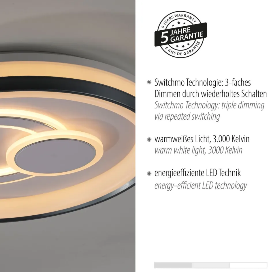Deckenleuchten|Flurlampen*Just Light Dimmbare LED Deckenlampe Weiß Ø50 cm rund 3000 K 35 W