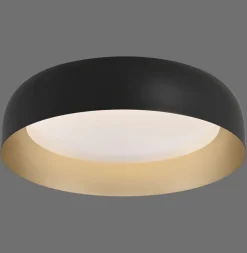 Just Light Dimmbare LED Deckenlampe Schwarz Gold Ø40 cm 2850 lm< Deckenleuchten|Flurlampen