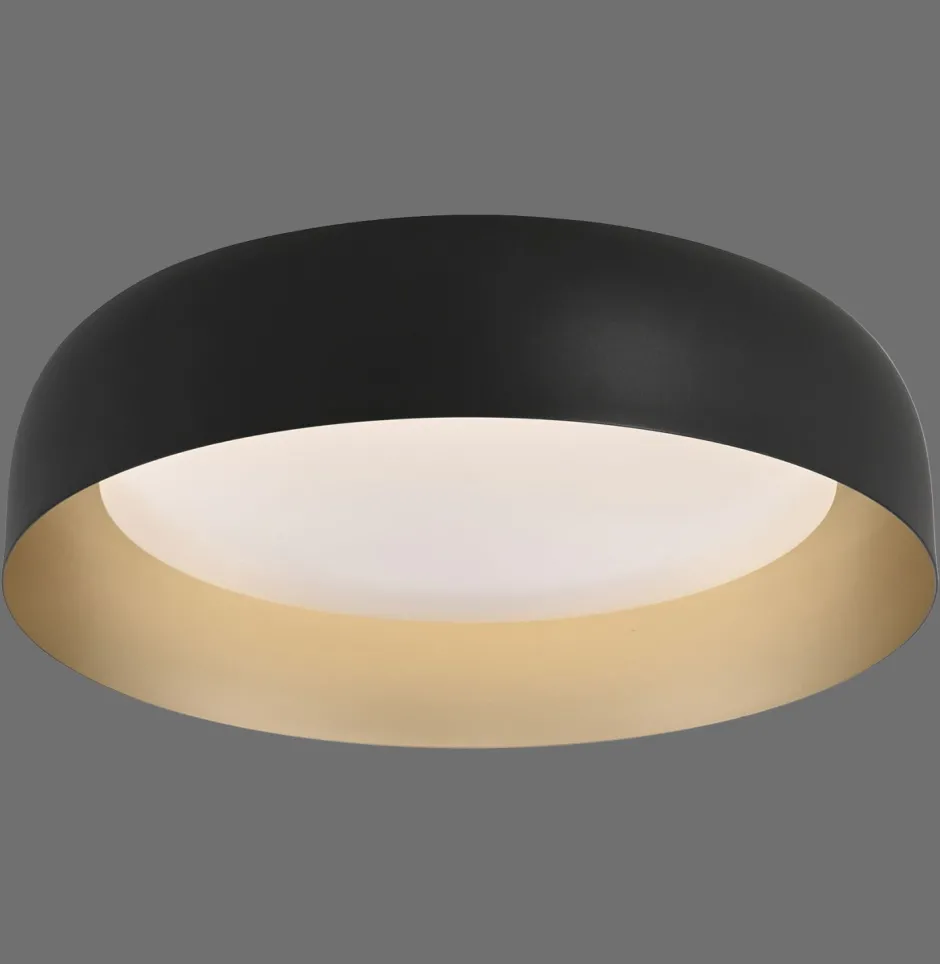 Just Light Dimmbare LED Deckenlampe Schwarz Gold Ø40 cm 2850 lm< Deckenleuchten|Flurlampen