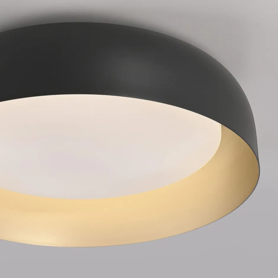 Just Light Dimmbare LED Deckenlampe Schwarz Gold Ø40 cm 2850 lm< Deckenleuchten|Flurlampen