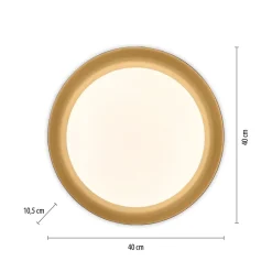 Just Light Dimmbare LED Deckenlampe Schwarz Gold Ø40 cm 2850 lm< Deckenleuchten|Flurlampen