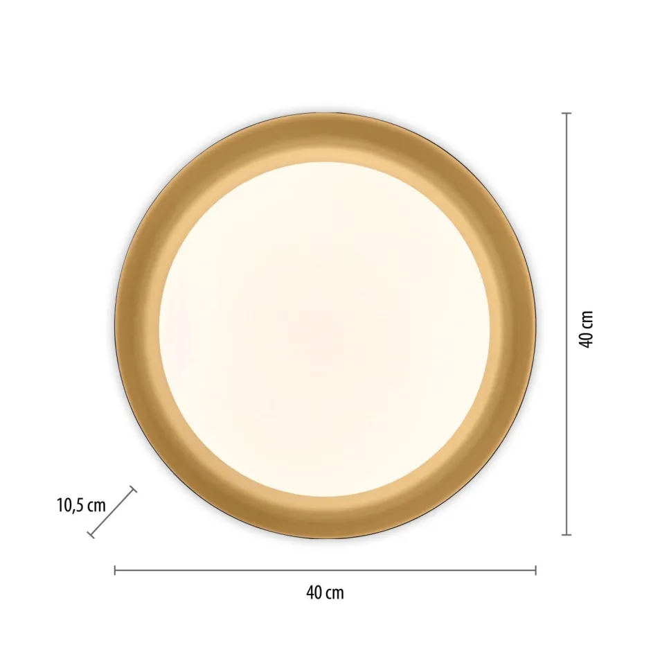 Just Light Dimmbare LED Deckenlampe Schwarz Gold Ø40 cm 2850 lm< Deckenleuchten|Flurlampen